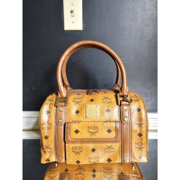 MCM Handbags - Authentic MCM Visestos BOSTON Bag Cognac